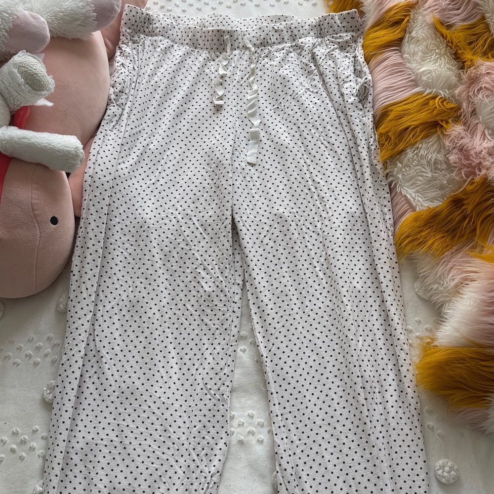 Victoria's Secret Cream Polka Dot Pajama Pants